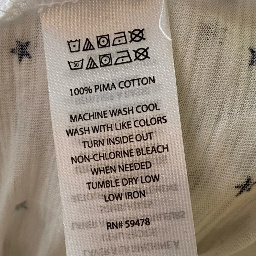 ARTISAN NY Navy Stars White V Neck T Shirt - Picture 5 of 5